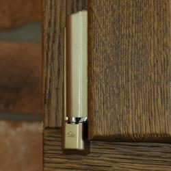 Дубовое арочное штульповое окно с фрамугой петля